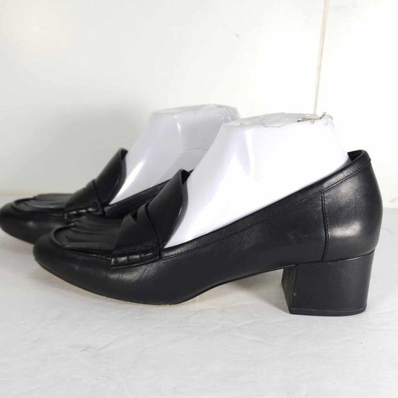 Michael Kors Woman's The Declan US8M Leather Fringe Heels Penny Loafer Shoes - Picture 2 of 14